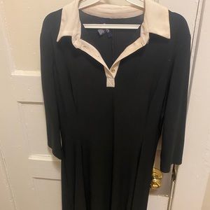 Mini black dress with white collar